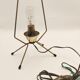 Vintage 1950 Arlus table lamp / Golden metal tripod and opaline
