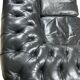 Large and old four-seater leather chesterfield sofa early 20th century l 260 cm