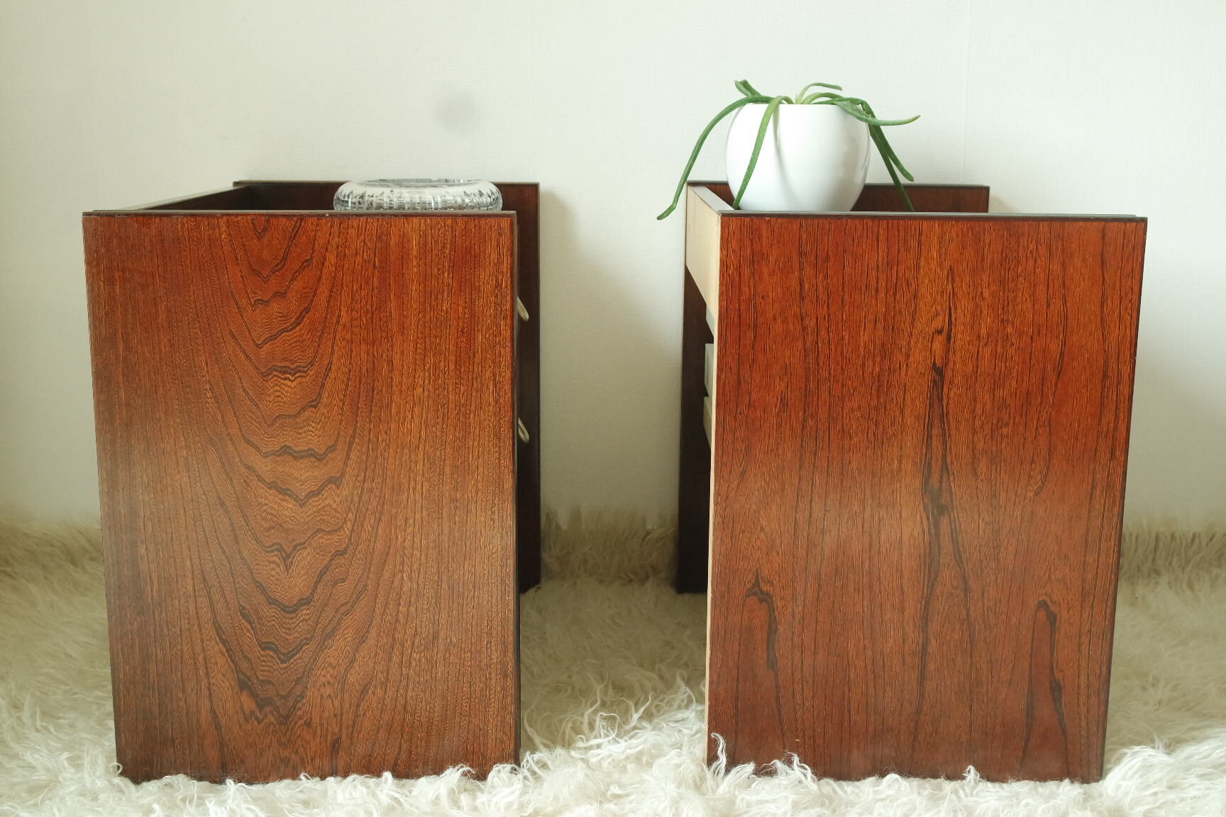 Pair of vintage vintage wood retro bedsides