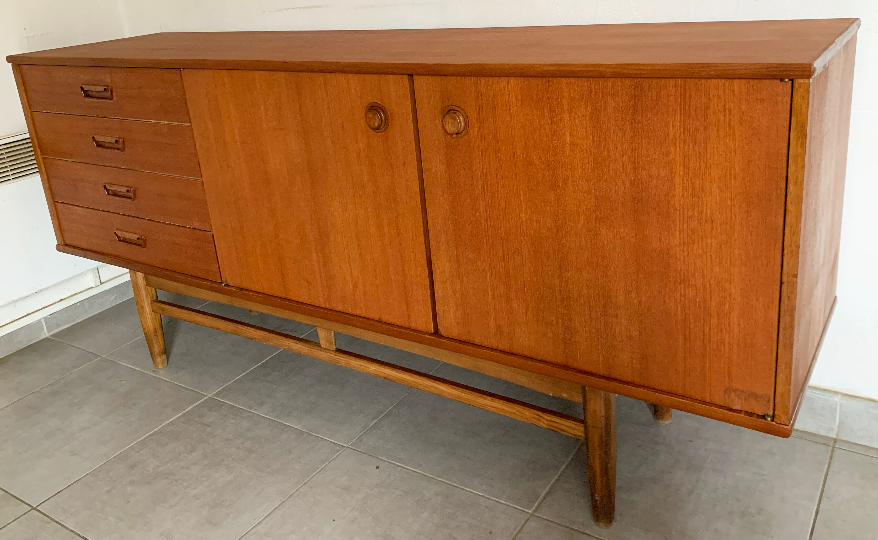 Vintage Scandinavian enfilade from the 60s in teak