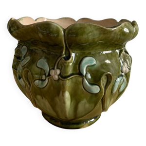 Grand cache pot en barbotine