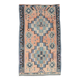 Tapis Kilim fait main en bleu délavé et pêche doux, 168x296 cm