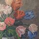 Table oil on cardboard the tulips hatched 30s
