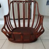 1960s rattan armchair, low to the ground
