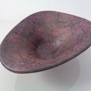 Large purple and black 704 Ruscha art ceramic bowl, Germany, 1960s.