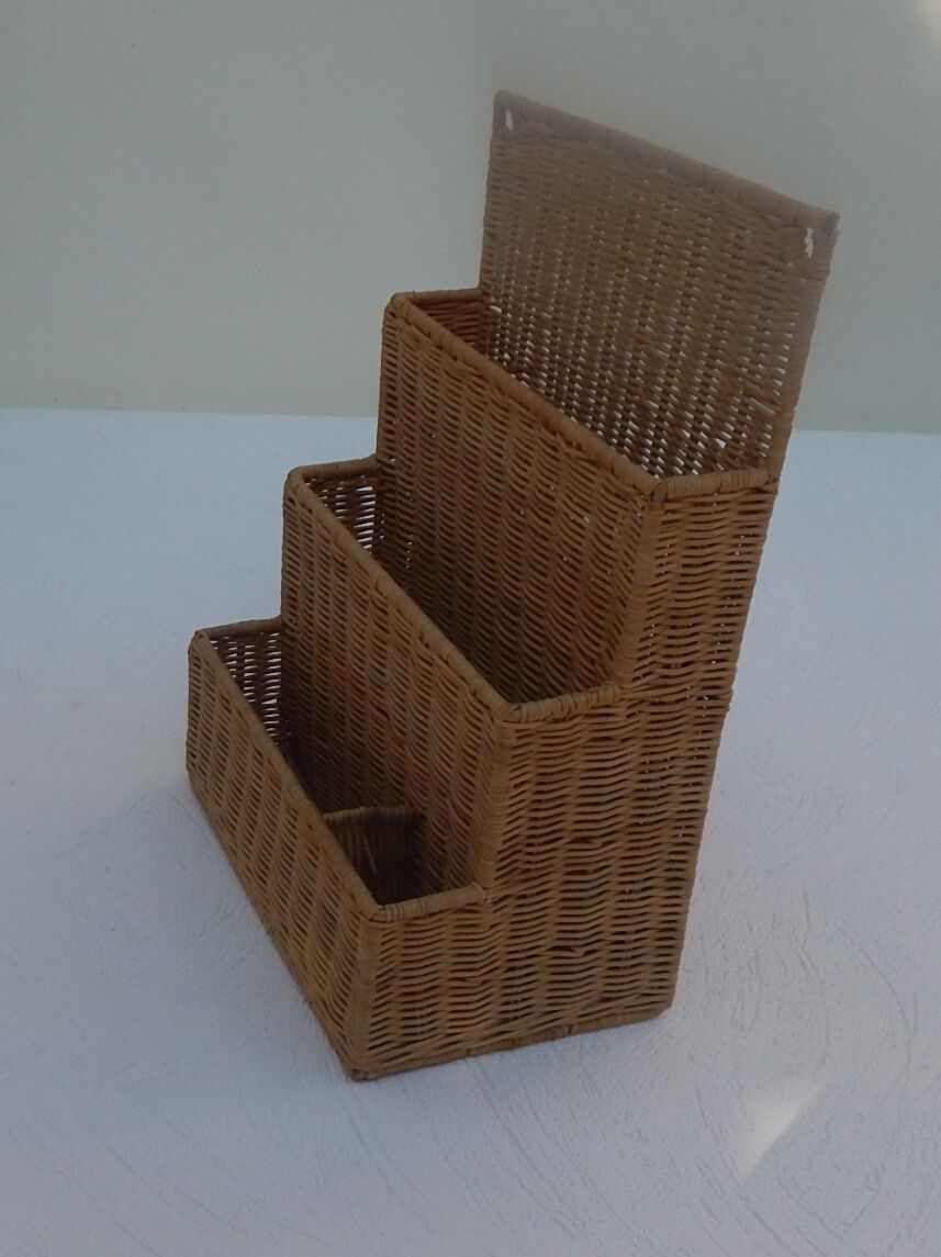 Mail door/ wicker wall organizer