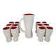 Jug and 12 ceramic cups model 1059 by Pol Chambost from around 1950.