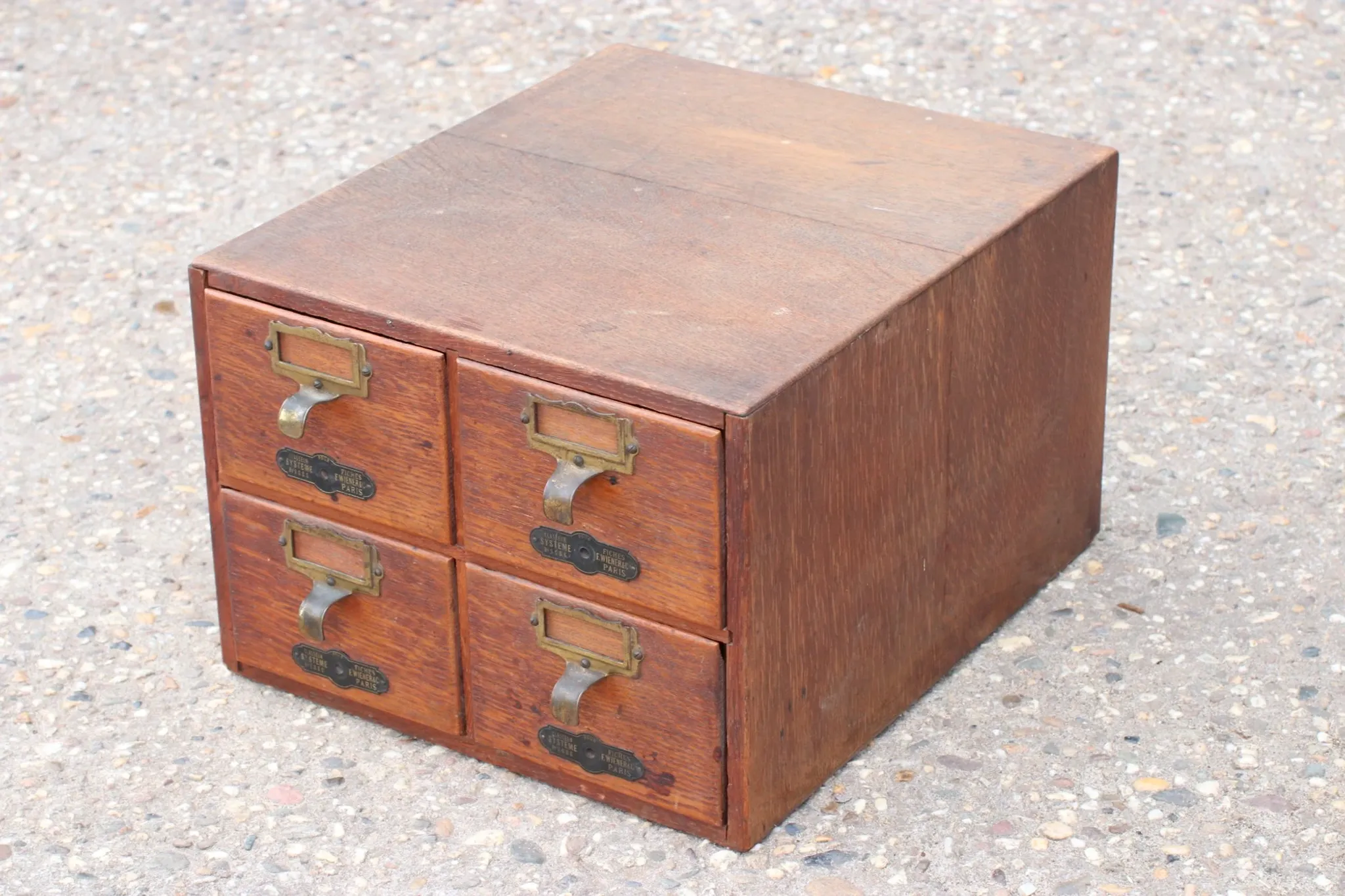 French oak card index cabinet with four drawers – circa 1910