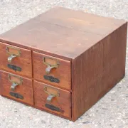 French oak card index cabinet with four drawers – circa 1910