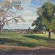Tableau HST "Paysage à Jouy sur Eure" par Léon Gaudeaux (1893 / 1947)