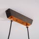 Ceiling lamp in dark stained wood with four brass shades, Sweden, 1960s