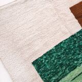 Moroccan Berber carpet beni ouarain ecru with colorful patterns 275x196cm