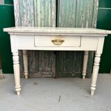Kitchen table in wood and Carrara marble