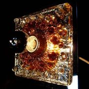 Murano glass & chromed metal wall lamp attributed to  Mazzega Italy 1960s
