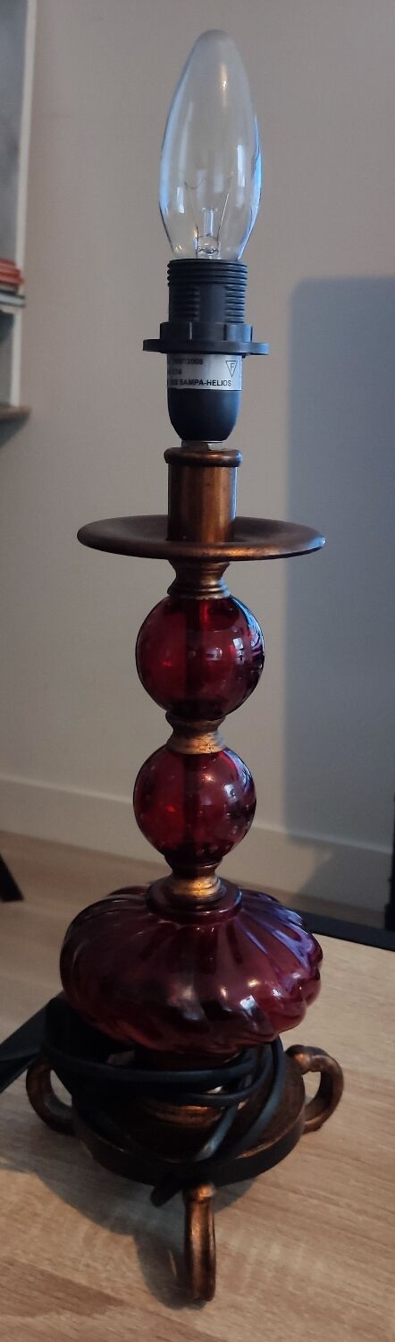 Sampa Helios lamp in red glass