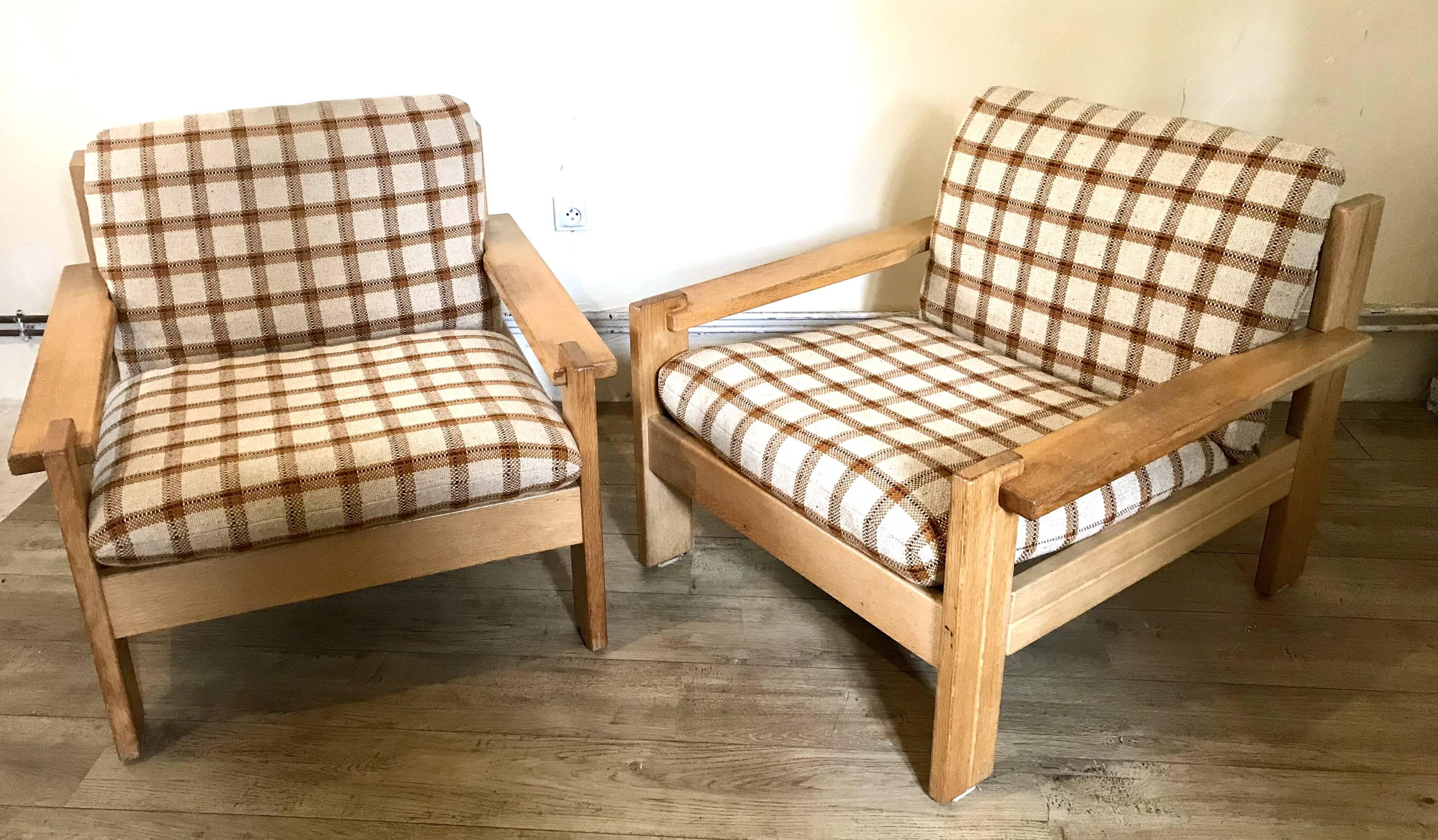 Pair of brutalist armchairs circa 1980's