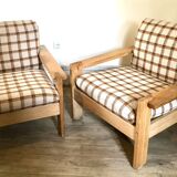 Pair of brutalist armchairs circa 1980's