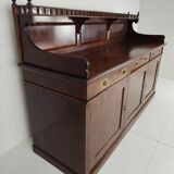 Early 20th-century English mahogany dresser / sideboard – brass campaign hardware