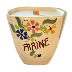Bougie pot à farine en porcelaine,