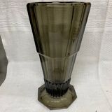 Josef hoffmann art deco design smoked glass vase