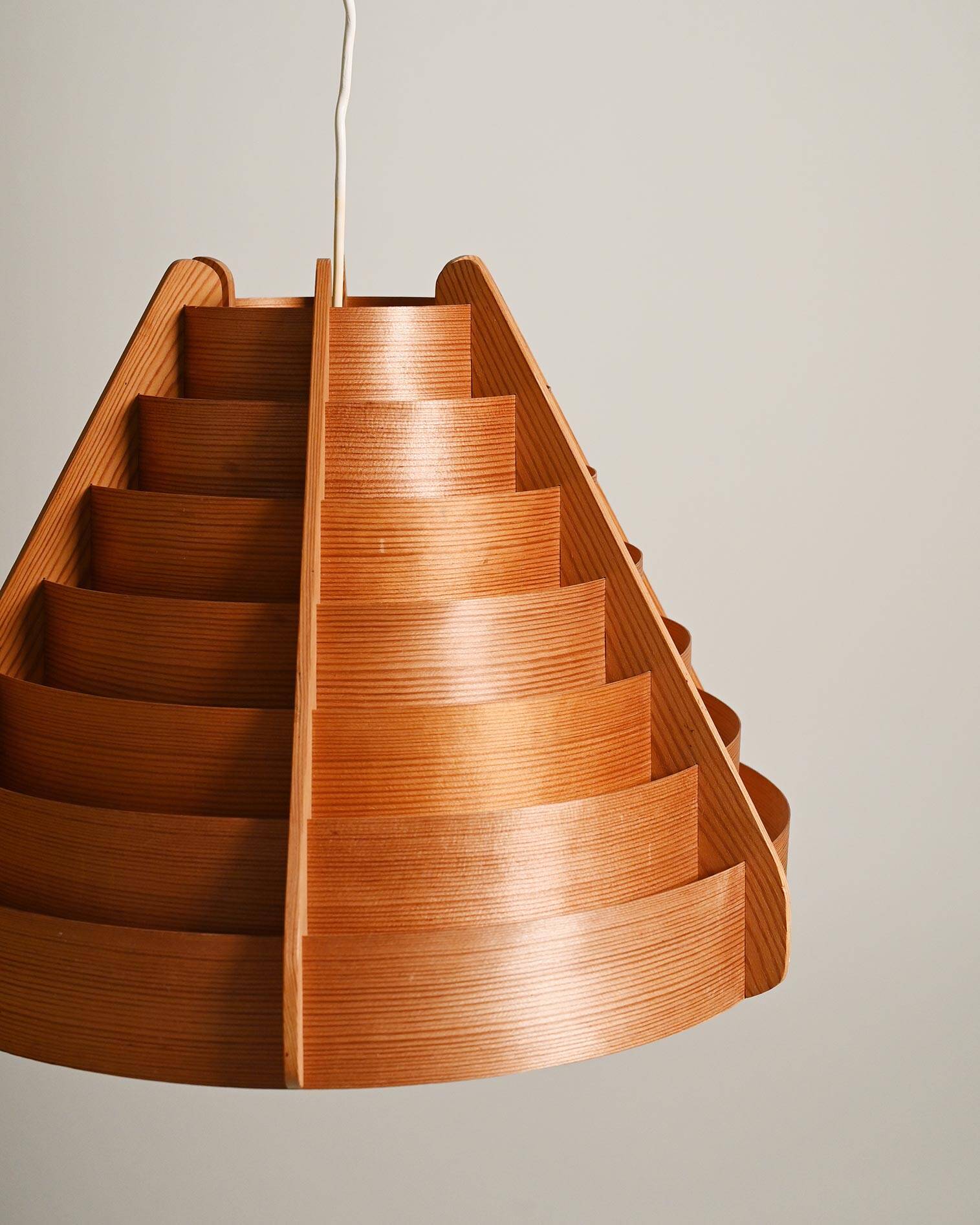 Pendant lamp in Swedish pine from Scandinavian production, 1960s