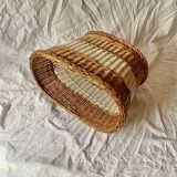 Vintage wicker and scoubidou basket