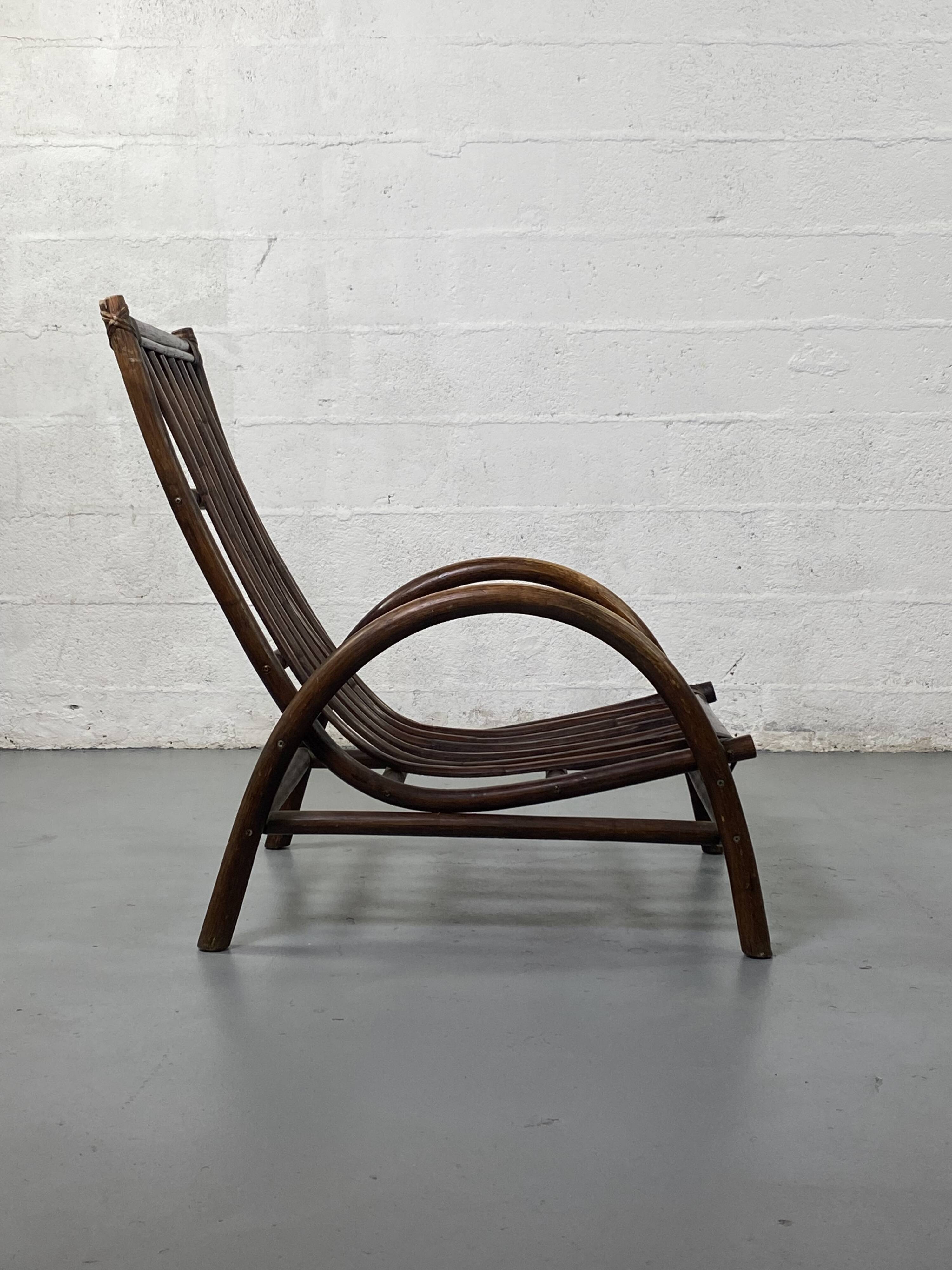 Rattan and bamboo armchair