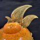 Gérard Crociani soup tureen in orange zoomorphic ceramic French gilded with fine gold Vallauris