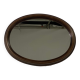 Oval wooden mirror