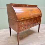 Cylinder Desk In Walnut Veneer From Louis XVI XVIII Eme Century