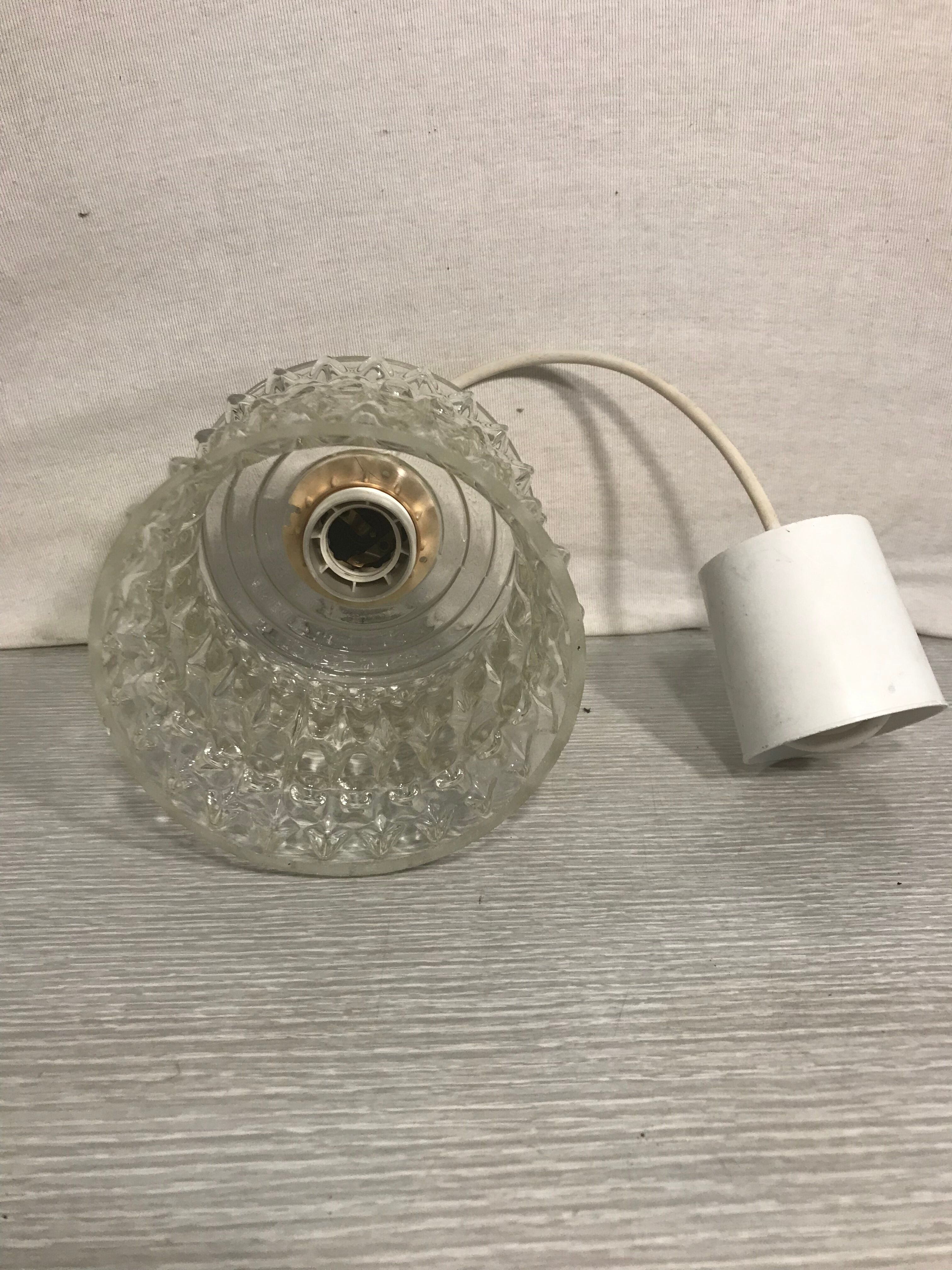 Old glass molded geometric shape 70 decoration