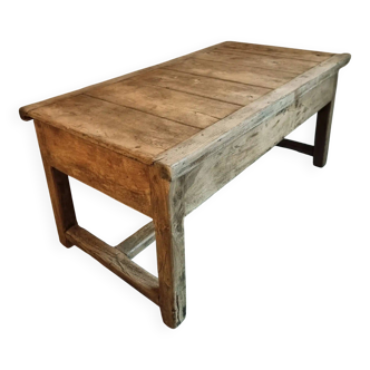 19th century french oak kneading table - rustic farmhouse table / lego play table