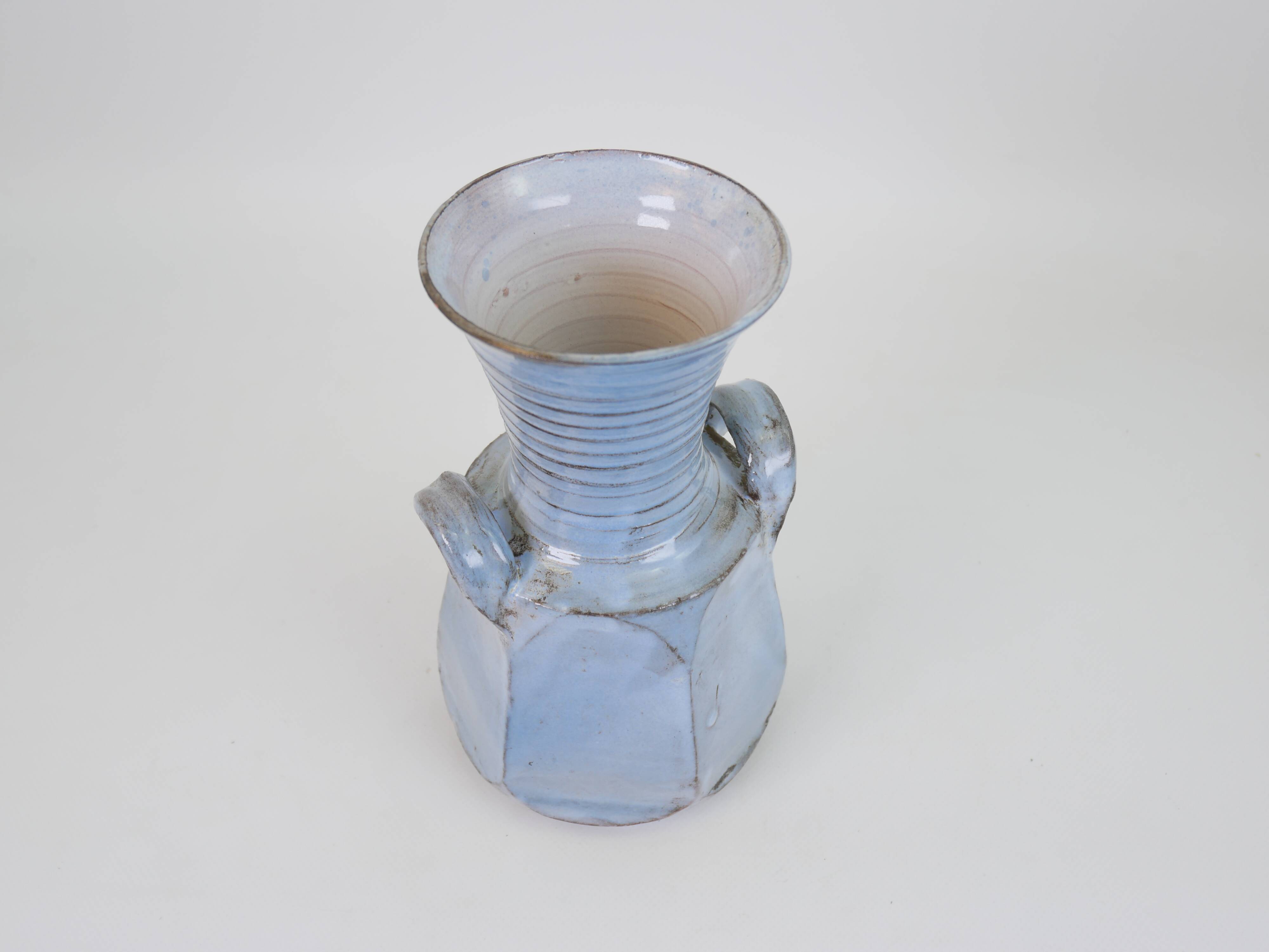 Sky blue glazed ceramic vase