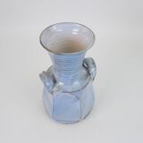 Sky blue glazed ceramic vase