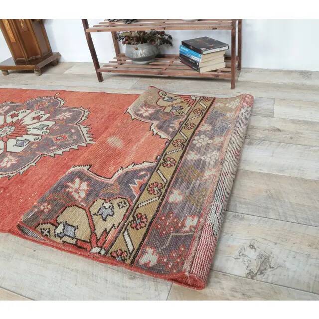 Couloir oriental turc vintage des années 1970, noué à la main, 83x352.