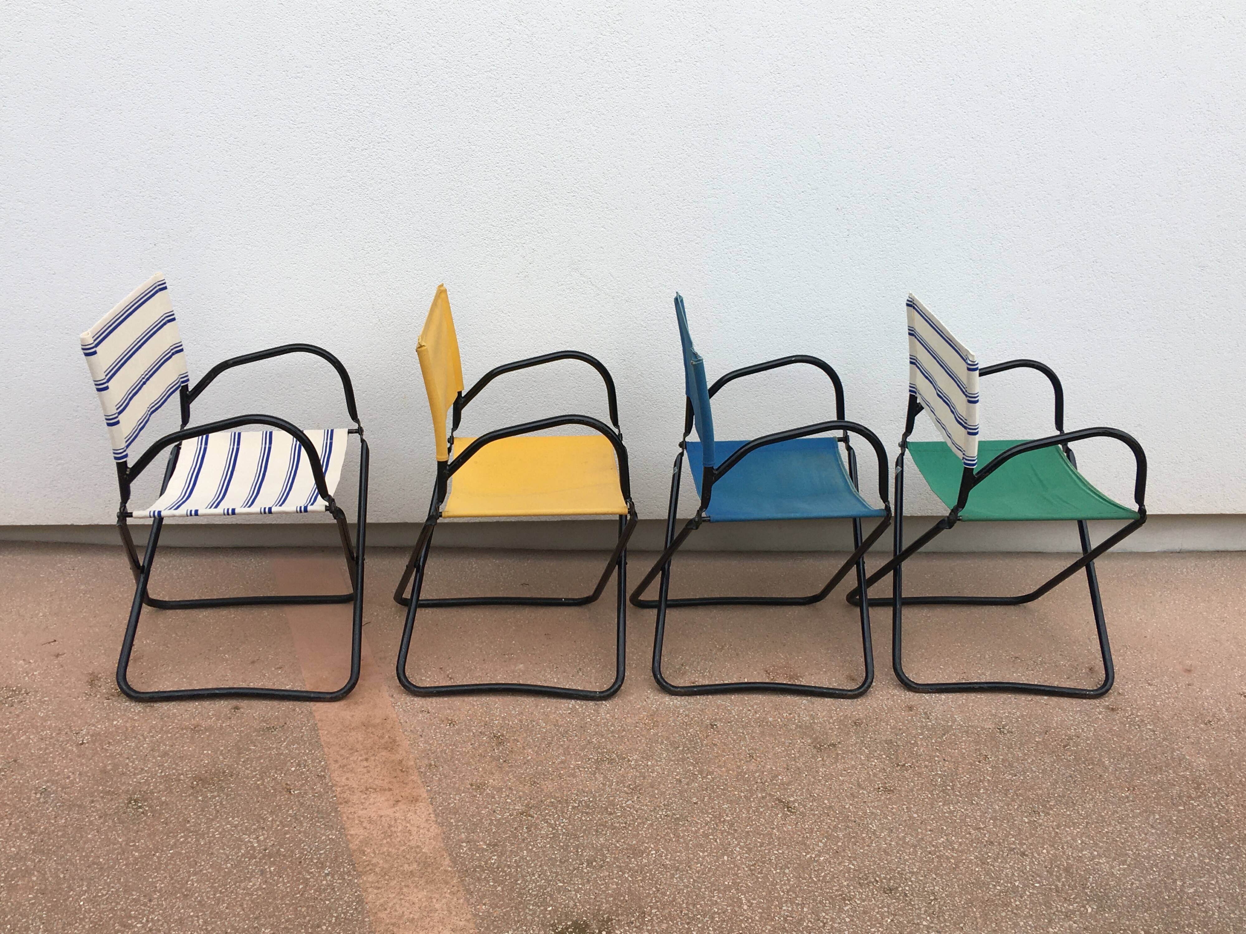 4 fauteuils pliants Chambord, années 1950