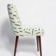 Chaise Shell Milieu du Siècle en Jacquard Velours Tigre Rose et Vert