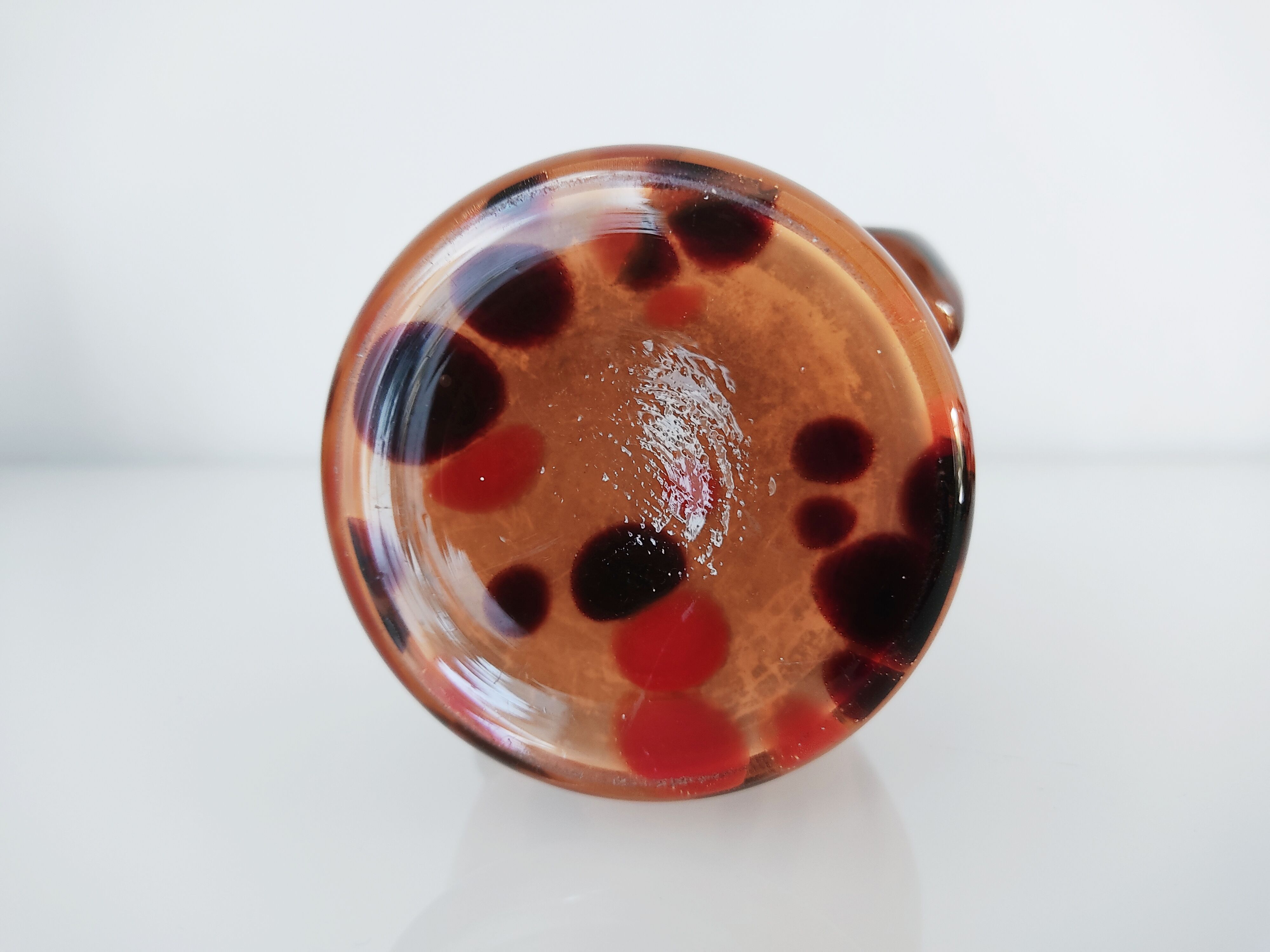 Vase verre tacheté verrerie de Scailmont début 20e