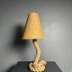 Midcentury French brutalist rope table lamp in the style of Audoux & Minet
