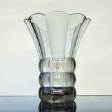 Art Deco Made in Czehoslovakia  Satin and Clear Glass - 22 cm tall