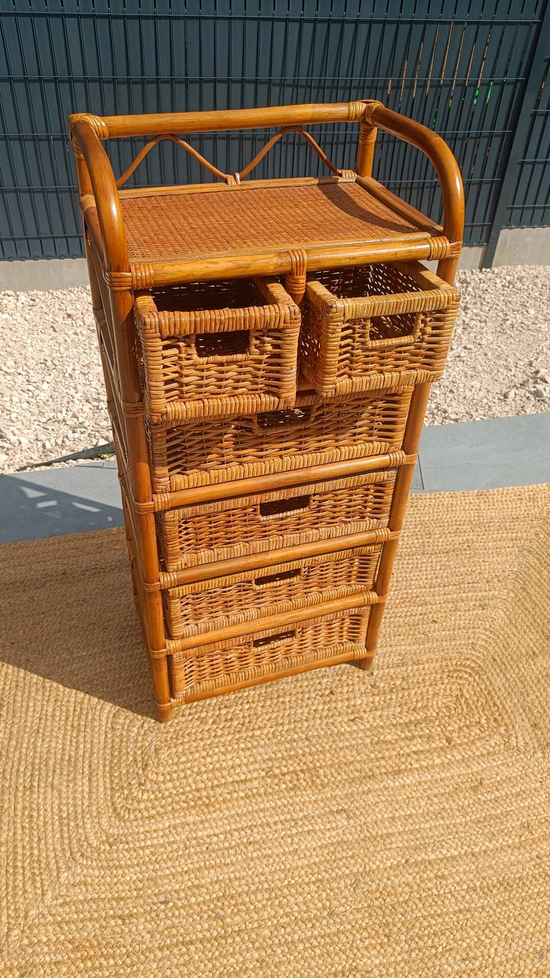 Chiffonnier commode en rotin