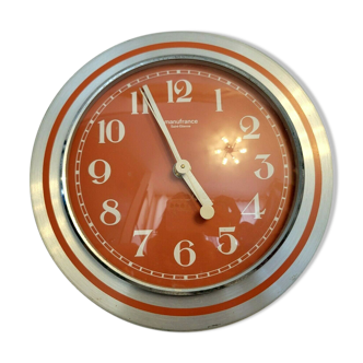 Horloge en aluminium orange Manufrance Saint-Etienne