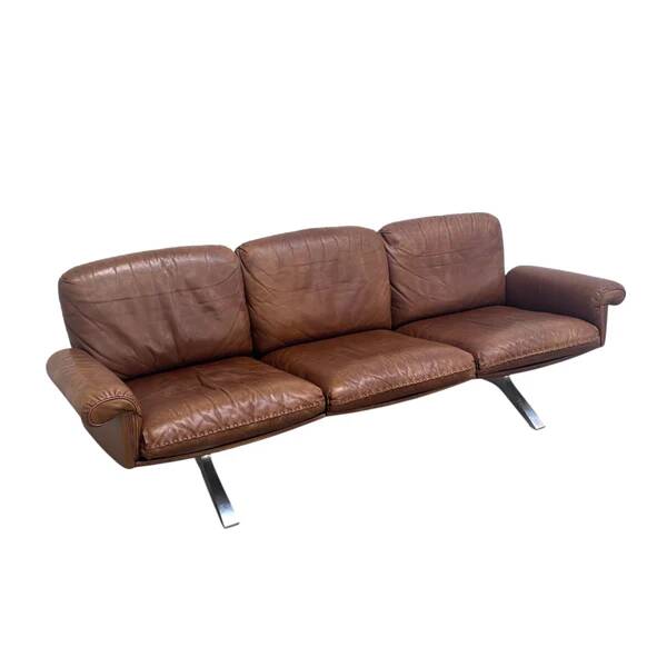 Cognac leather De Sede DS31 sofa, 1970s