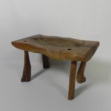 Vintage oak stump stool, 1960s