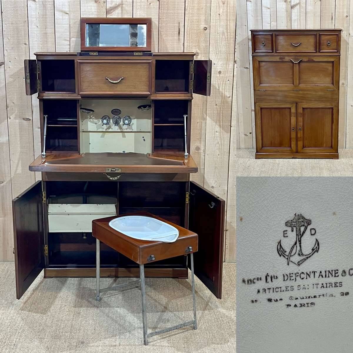 1930s mahogany boat cabin toilet furniture