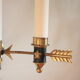 Interesting wall lamp with arrow decoration, modernist, 1950 solid brass