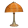 Midcentury mushroom pencil reed rattan bamboo and brass table lamp, 1970s