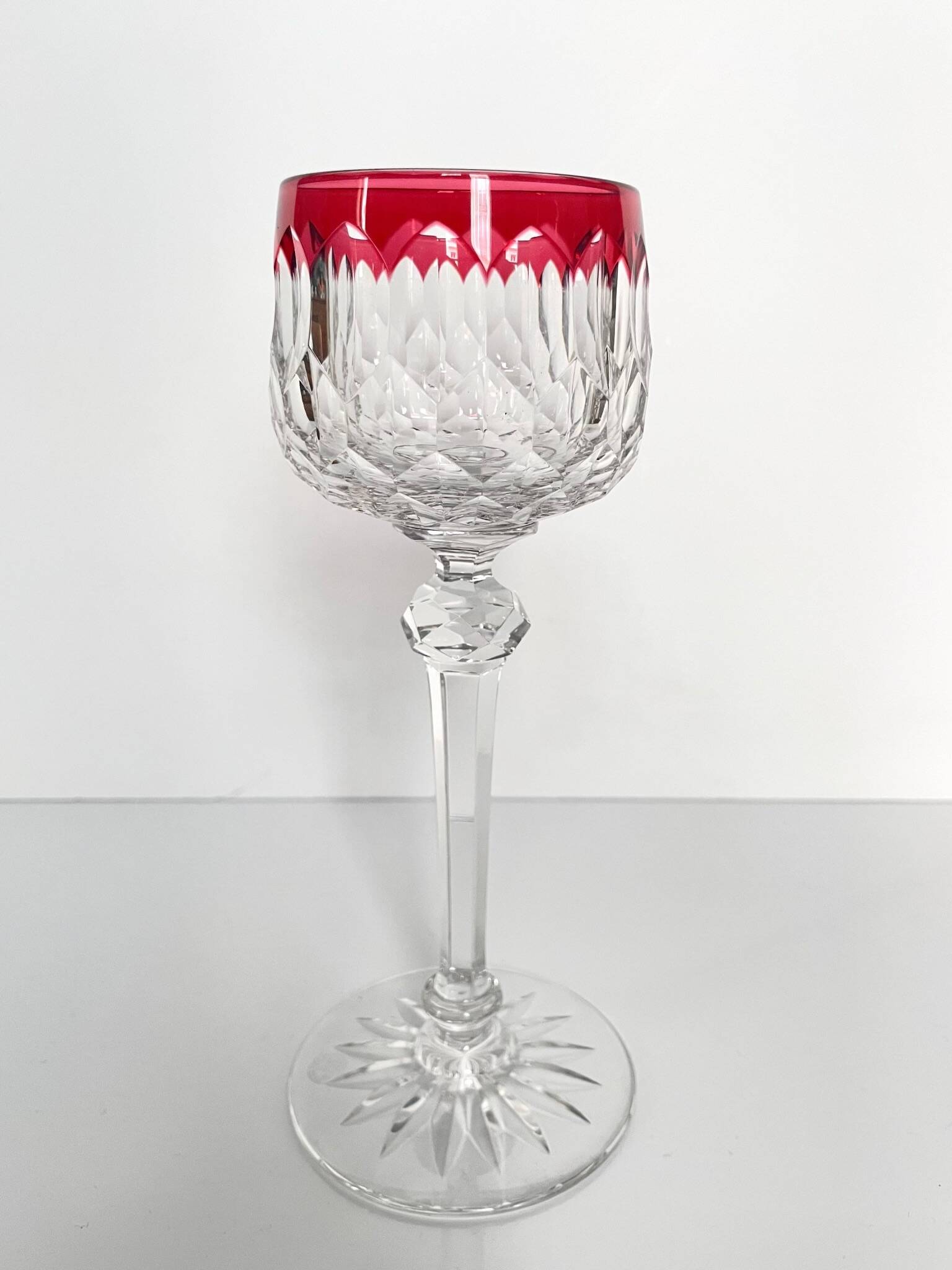 3 Baccarat Crystal Wine Glasses - Juvisy Red Model