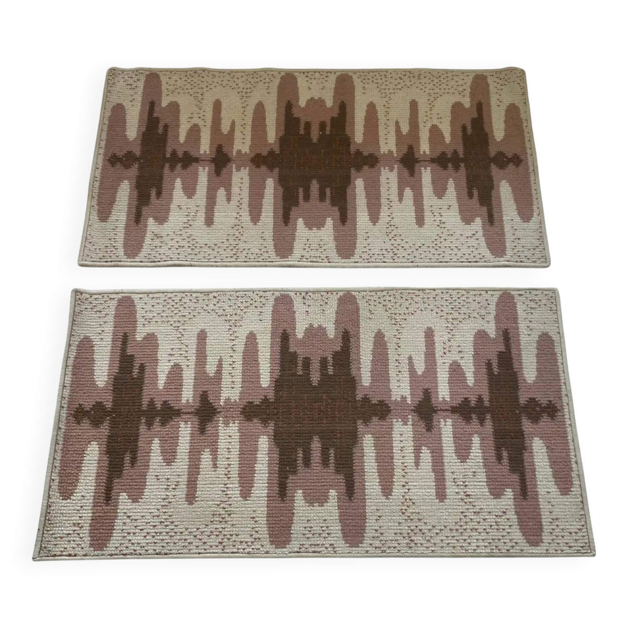 Pair of two design organic Scandinavian style carpets, 1970s / Czechoslovakia