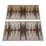 Pair of two design organic Scandinavian style carpets, 1970s / Czechoslovakia
